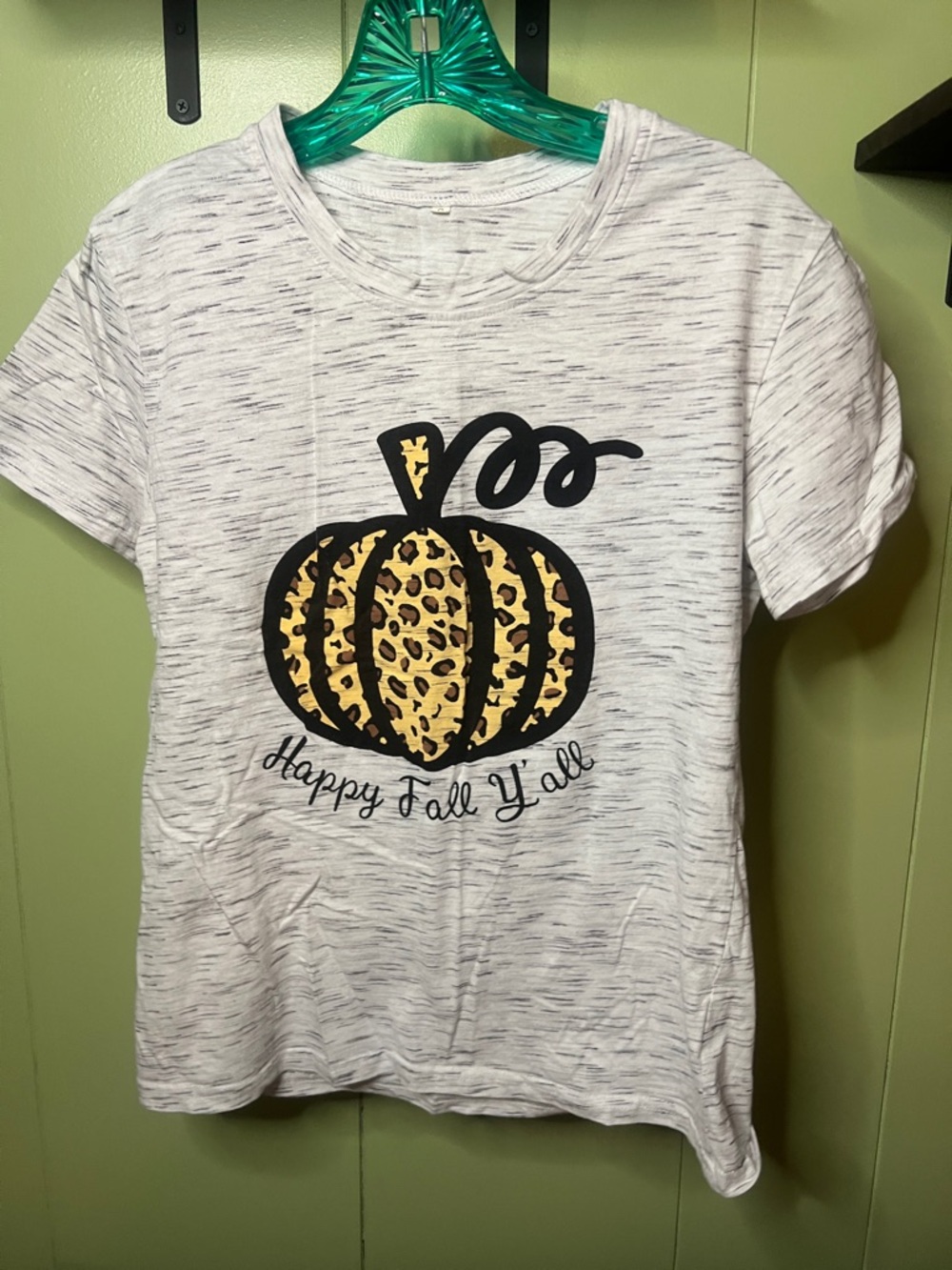 Kids' 'Happy Fall Y'all' Leopard Pumpkin Tee - White